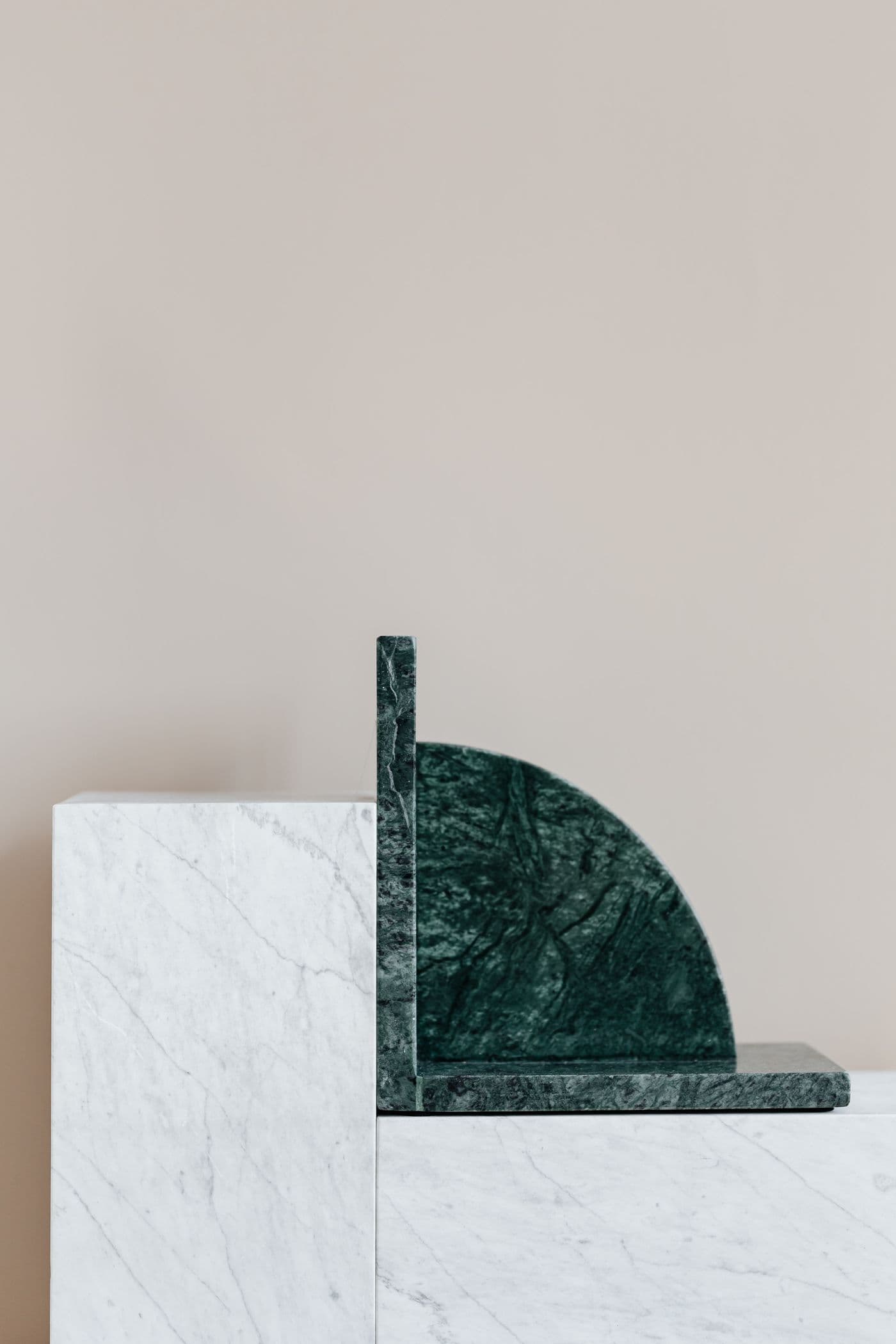 Green Marble Bookend Pair