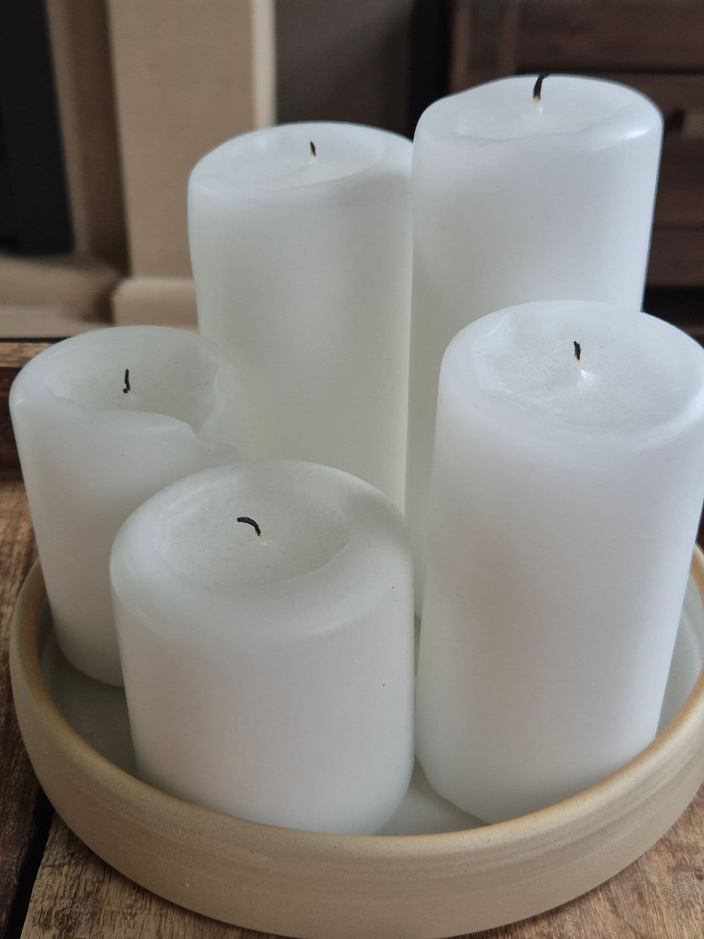 Ivory Pillar Candle Set of Four