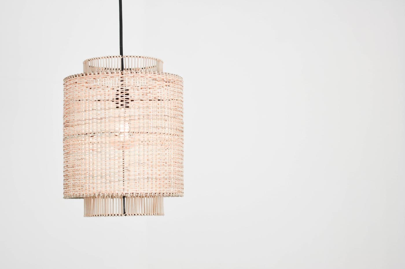 Woven Rattan Cylinder Pendant Light